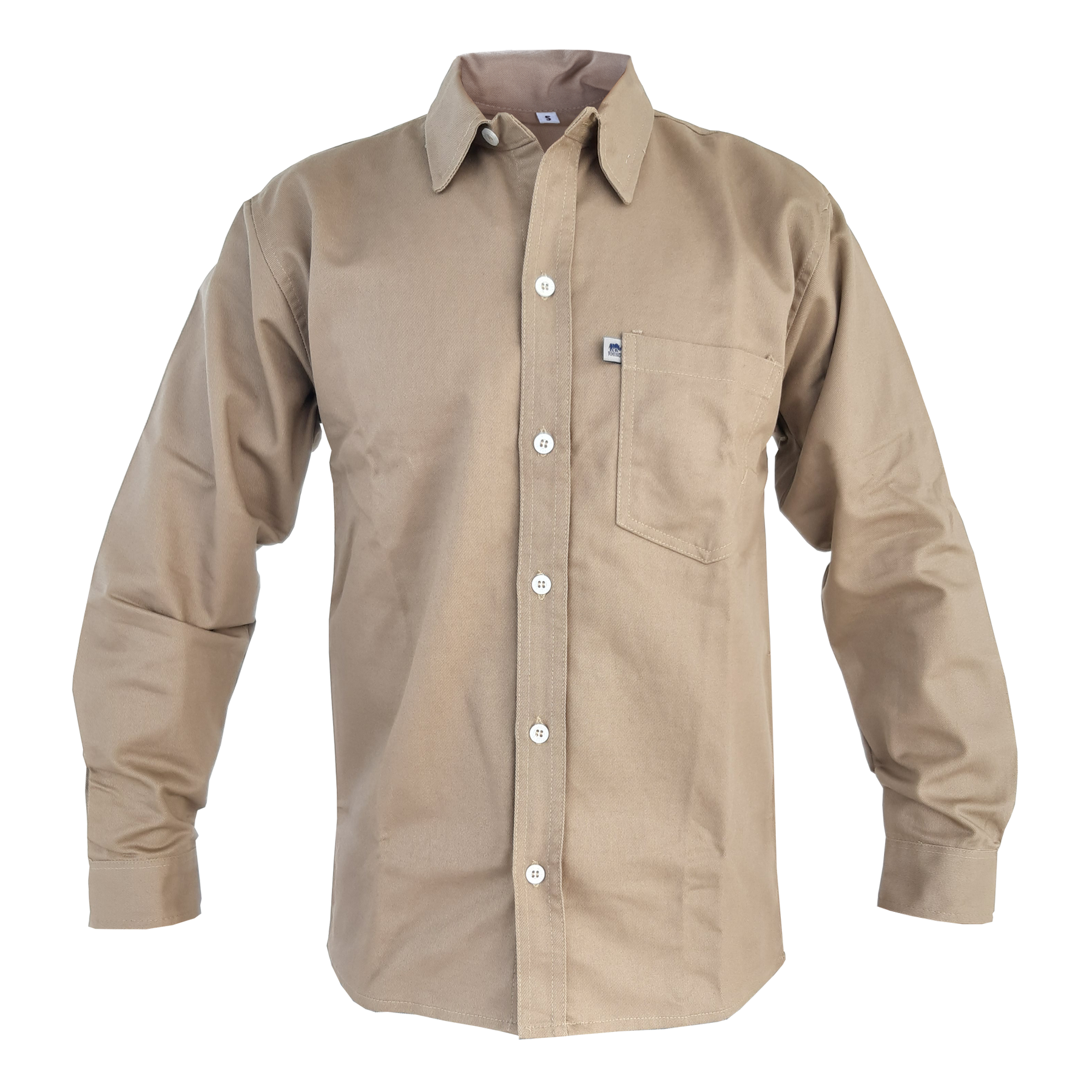 CAMISA DRIL ALGODON MANGA LARGA CAQUI