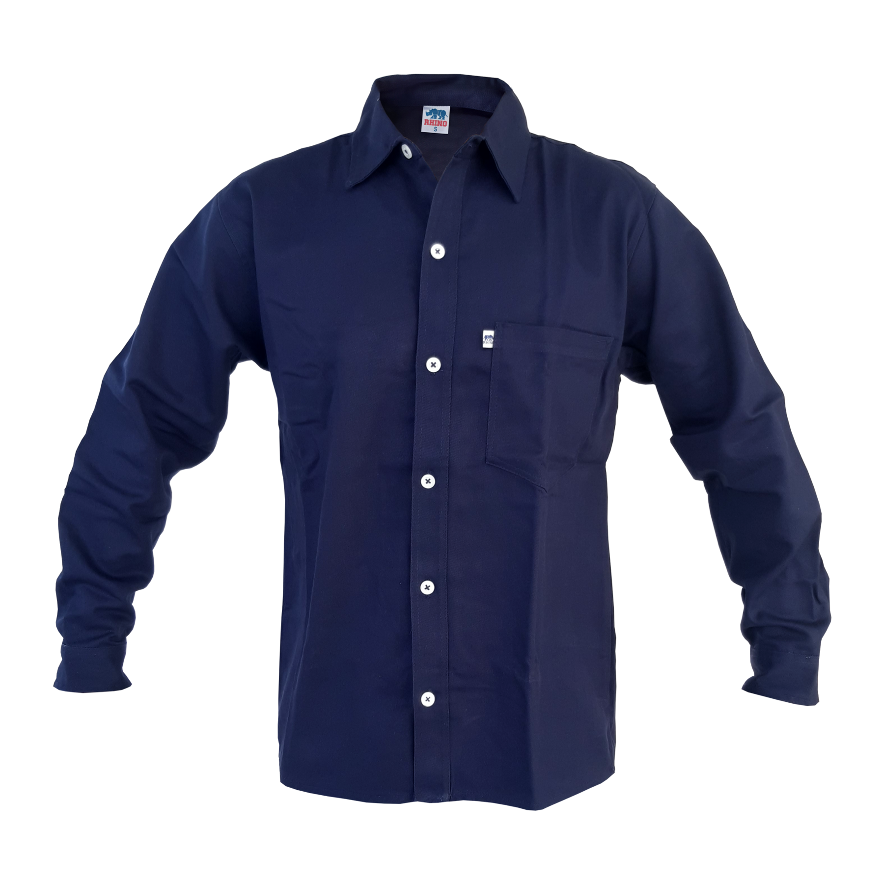 CAMISA DRIL ALGODON MANGA LARGA AZUL OSCURO
