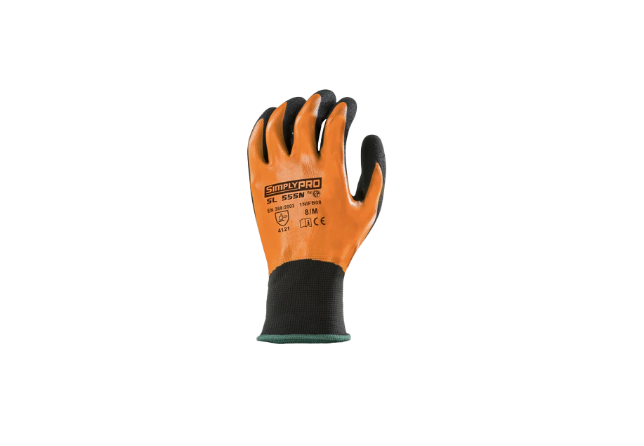 GUANTE DE LATEX Y POLIESTER NARANJA DOBLE