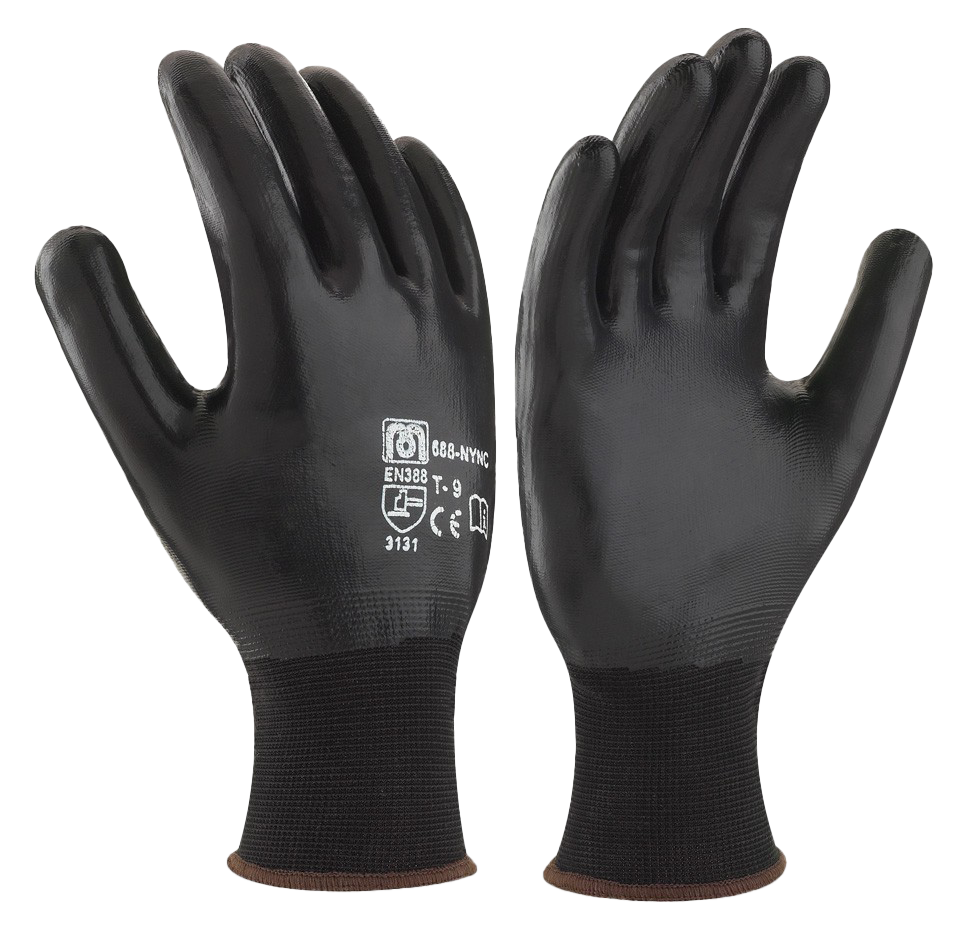GUANTE DE NYLON Y POLIURETANO NEGRO